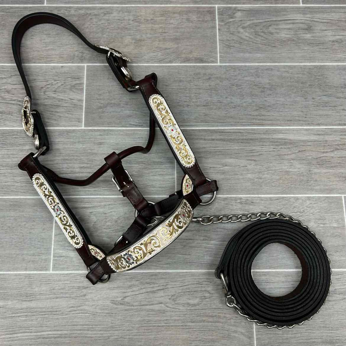 Kathy's Show Equipment #250 Santana Halter with Matching Leather Show Lead