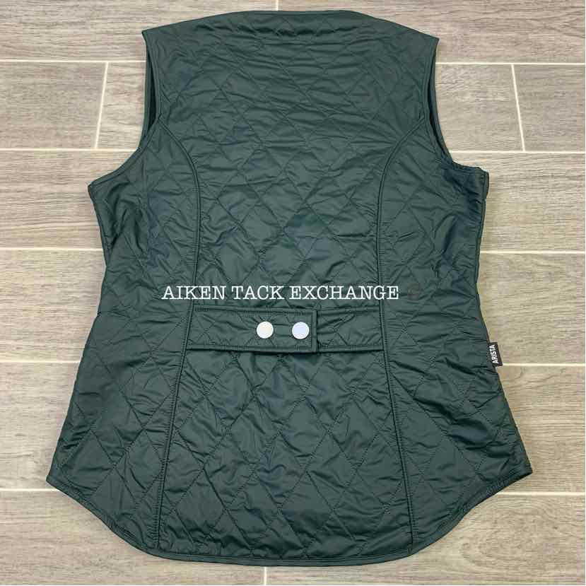 Arista Women's Quilted V-Vest, Forest, Size S, Brand New