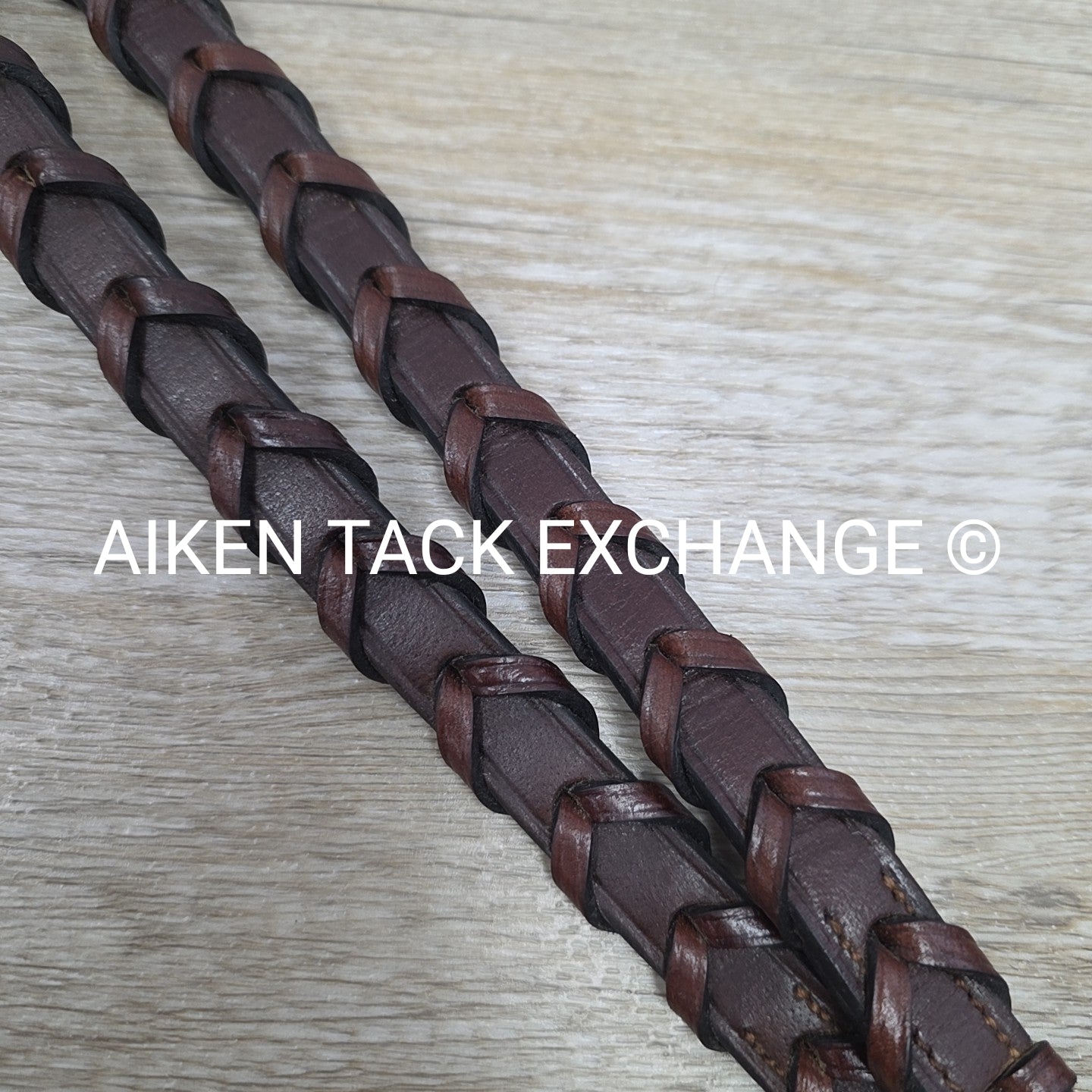 Plain Raised Laced Reins, Brown, Size Full