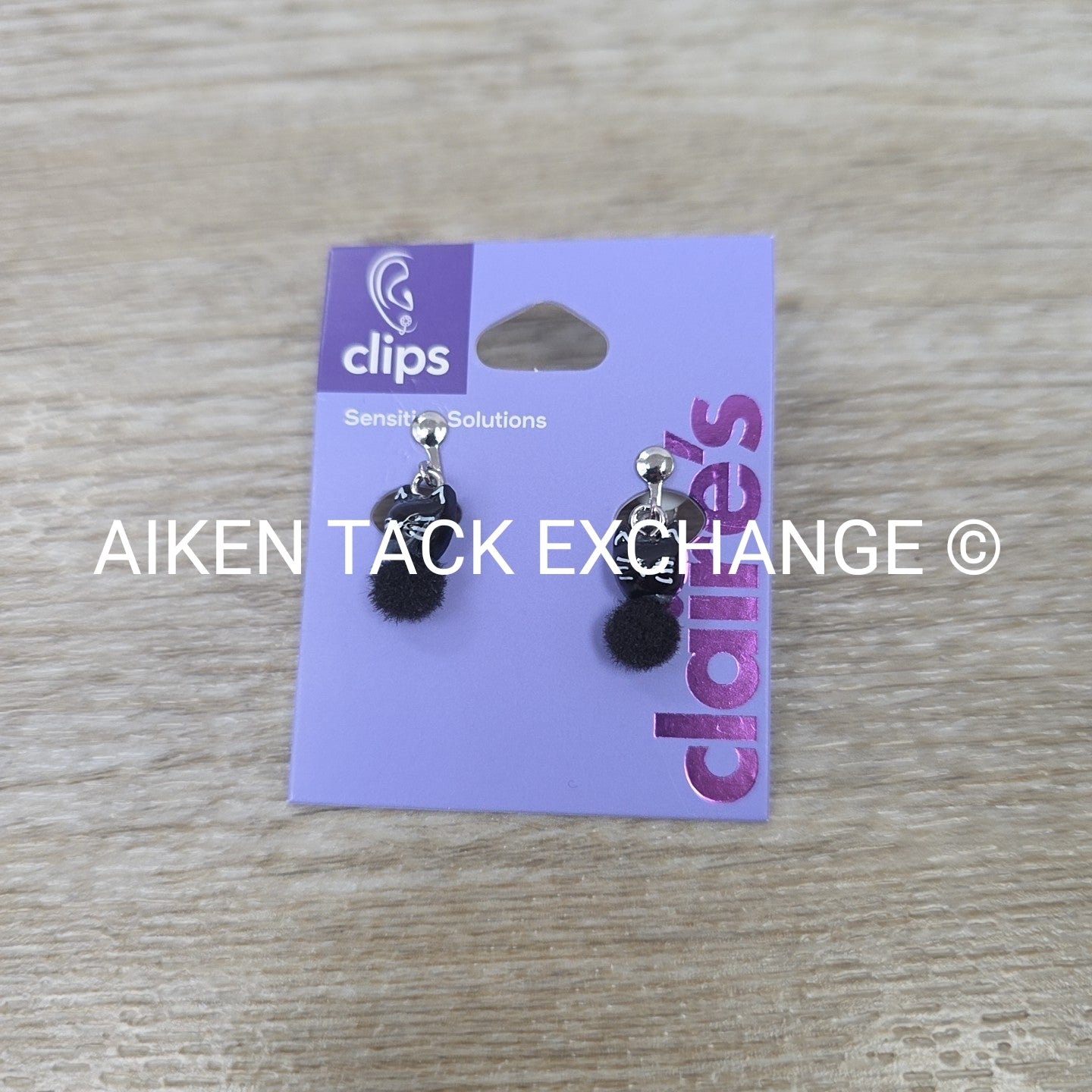 Claire's Fuzzy Black Cat Clip On Earrings