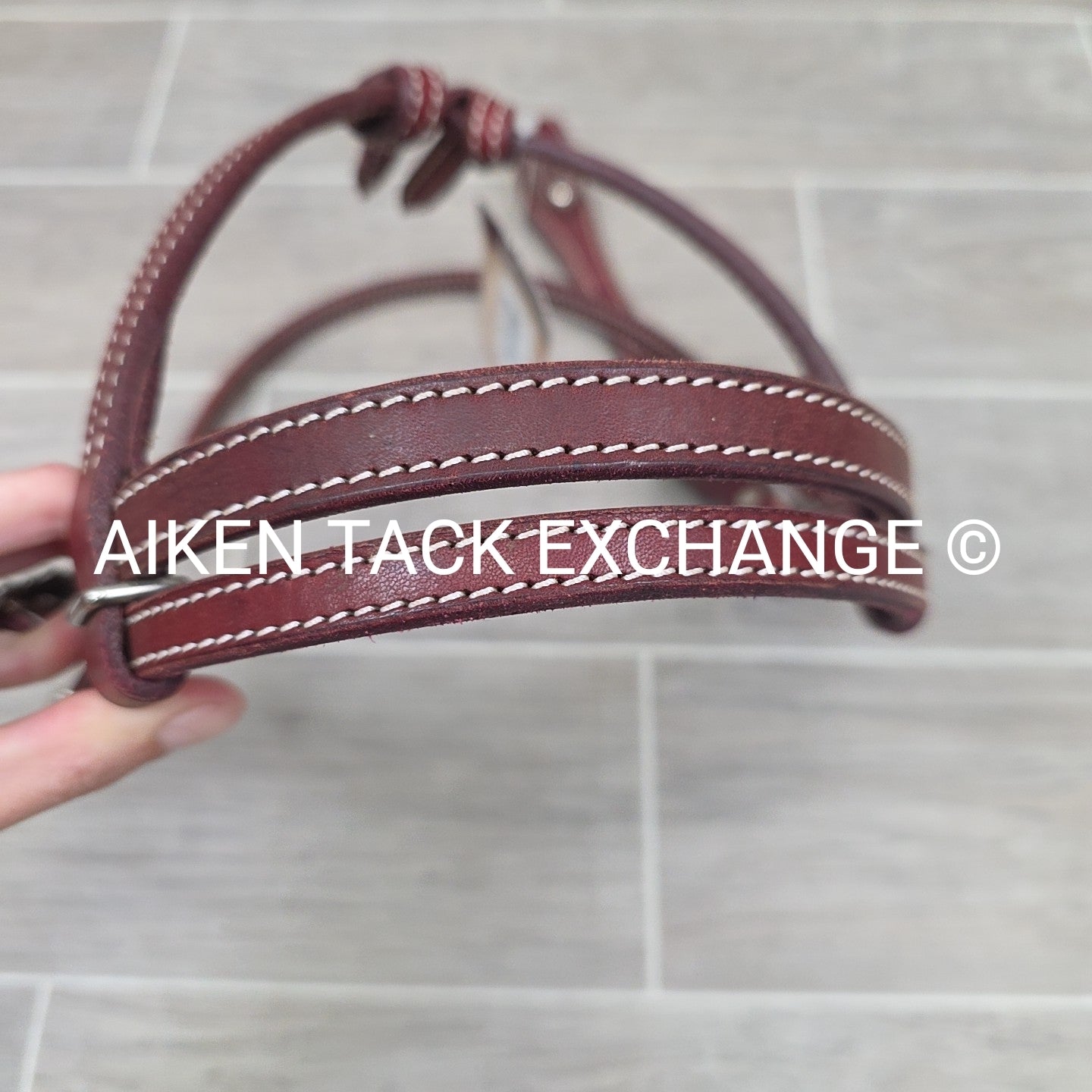 Tabelo Knotted Brow Headstall, No Reins, Brown, Size Full