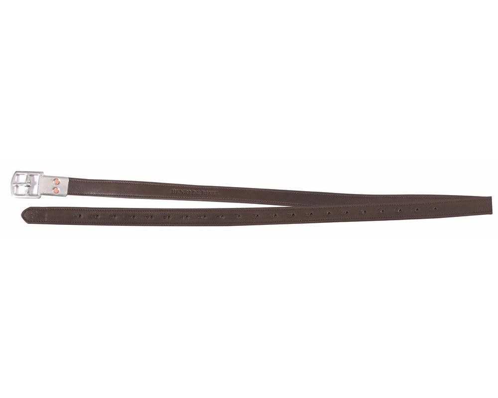Henri de Rivel Triple Covered Grippy Stirrup Leathers: Black / 54