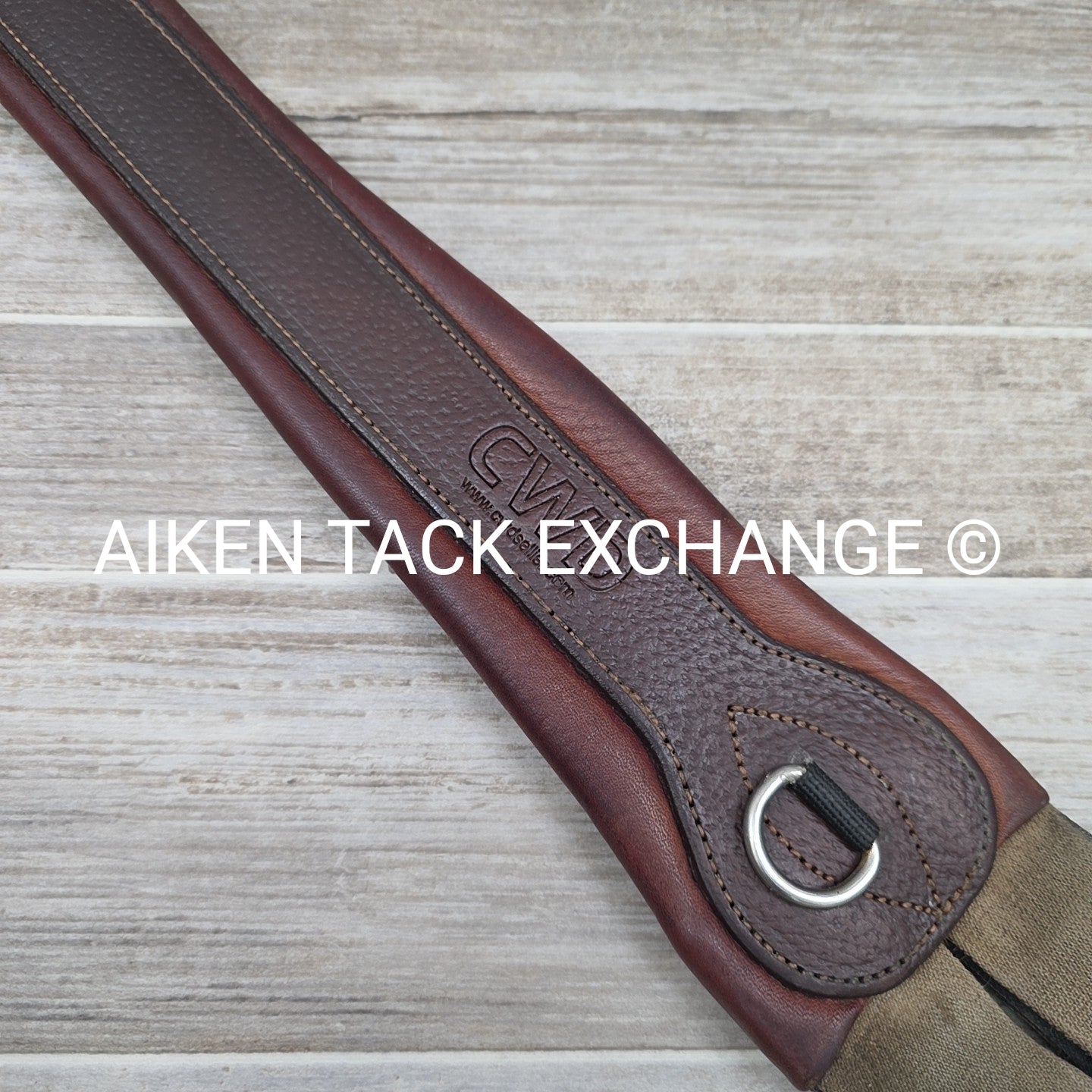 CWD Classic Leather Girth with Double End Elastic, Brown, 52"