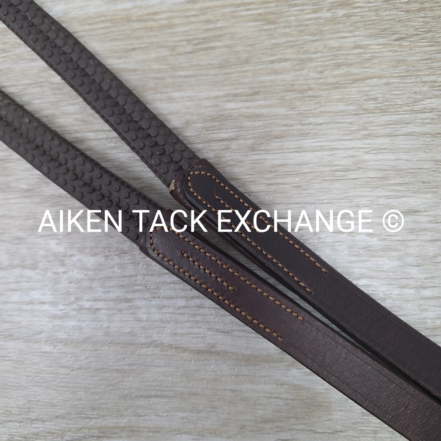 Bobby's English Tack Rubber Reins, Brown, 54"