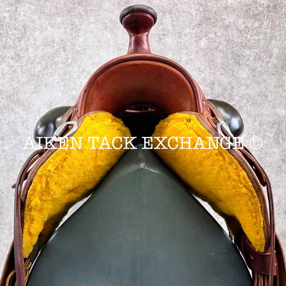 RW Bowman Mike Branch Natural Ride Western Saddle, 16" Seat, Wide Tree - Full QH Bars