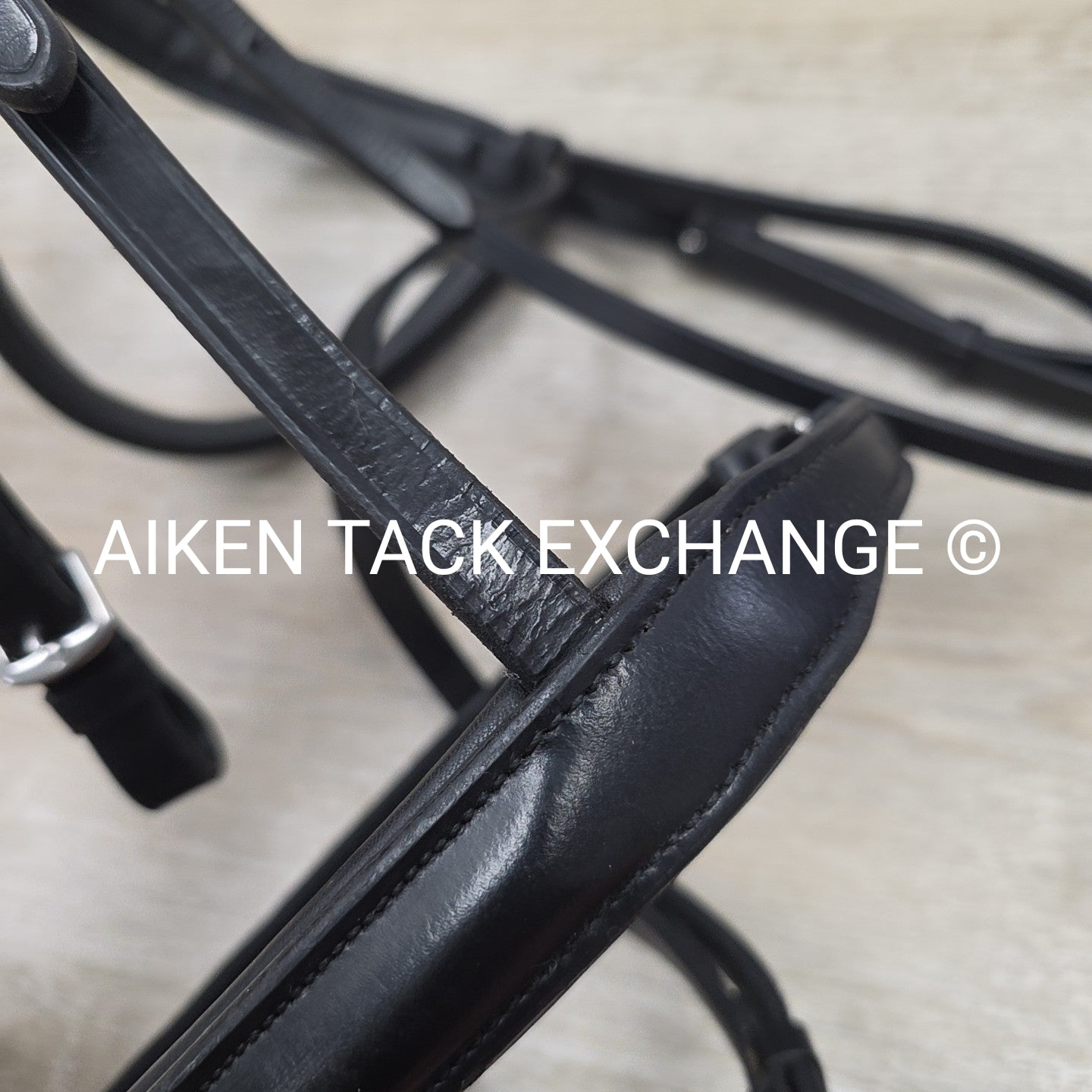 KL Select Black Oak Juniper Dressage Bridle with Reins, Black, Size Full