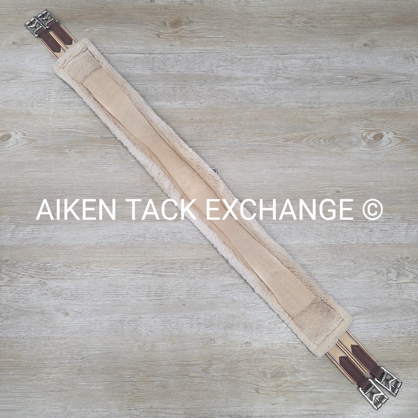 Lettia Coolmax Fleece Girth with Spring Buckles, Brown, 54"