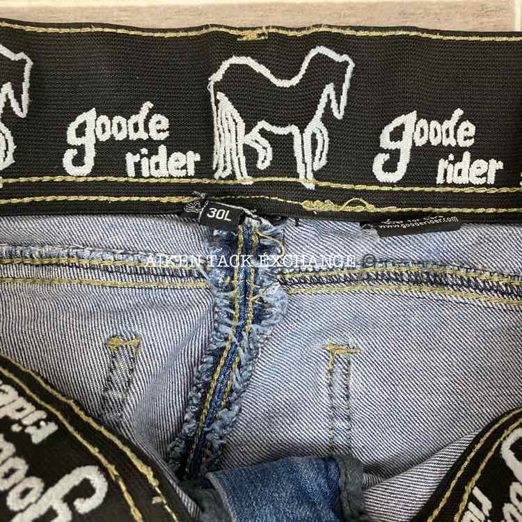 Goode Rider Knee Patch Denim Breeches, Size 30 L