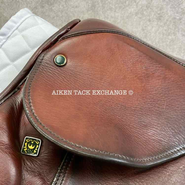 **SOLD** Stubben Edelweiss NT Deluxe Close Contact Jump Saddle, 17" Seat, 29 cm Tree - M/MW, Wool Flocked Panels