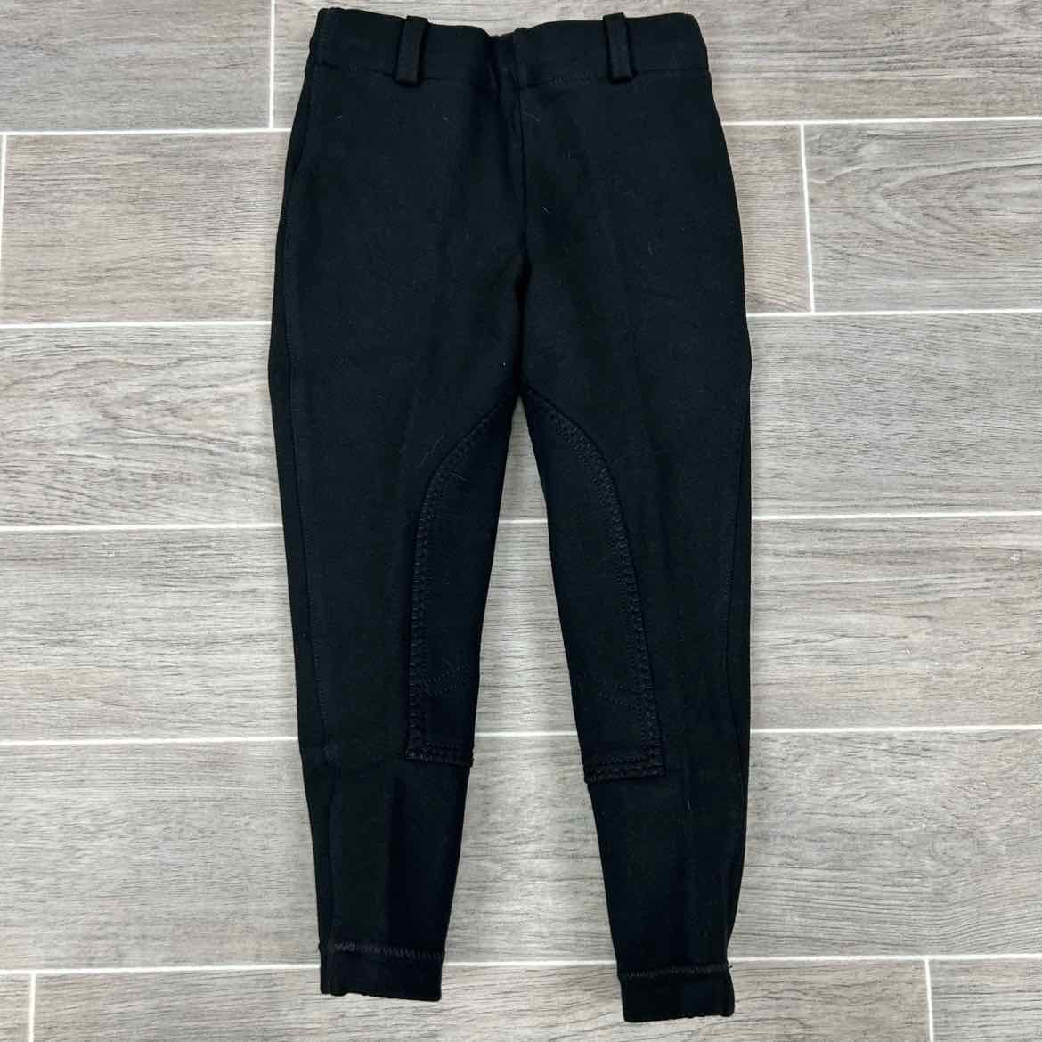 Eqituff Children's Pull On Knee Patch Breeches, Black, Size 4, Brand New