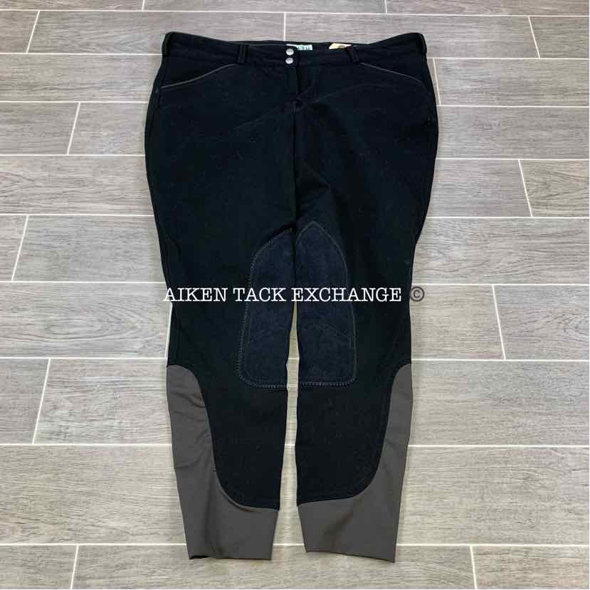 Dover Saddlery Wellesley Front Zip Knee Patch Breeches, Size 36