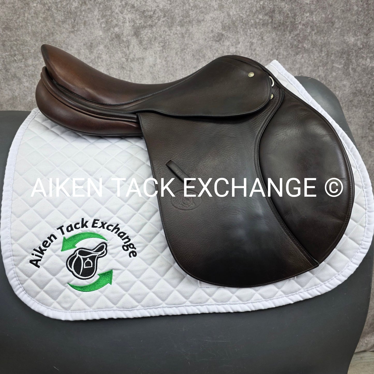 **SOLD** 2002 Schleese Leslie Jump Saddle, 17.5" Seat, Medium Wide Tree, Wool Flocked Panels