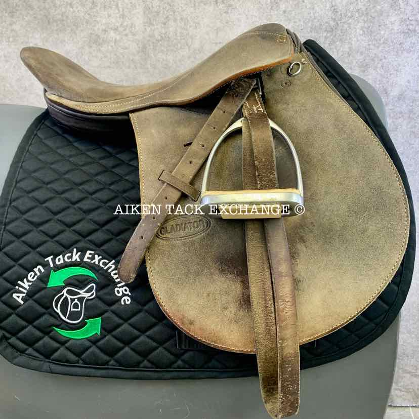 Gladiator Polo Saddle, 18" Seat, Narrow Tree, Foam Panels, Comes with Stirrups & Leathers