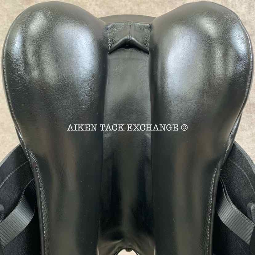 2013 Custom Saddlery Wolfgang Constanze Monoflap Dressage Saddle, 18” Seat, Adjustable Tree, Wool Flocked Panels