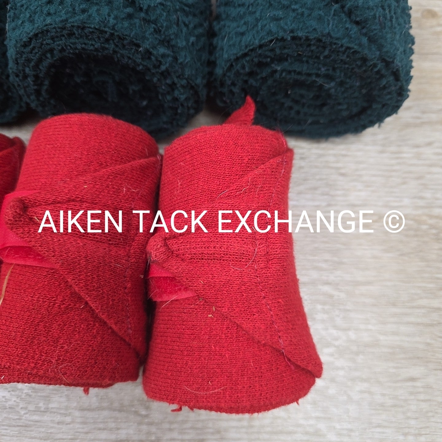 BARGAIN BUNDLE: 4 Polo Wraps, Green & 4 Knit Wraps, Red
