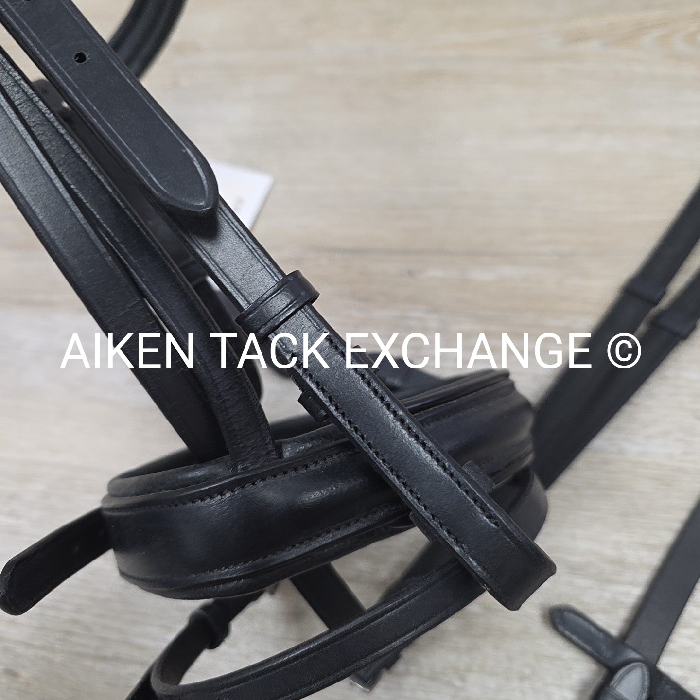 Dover Saddlery Flash Dressage Bridle with Rubber Web Reins, Black, Size Full