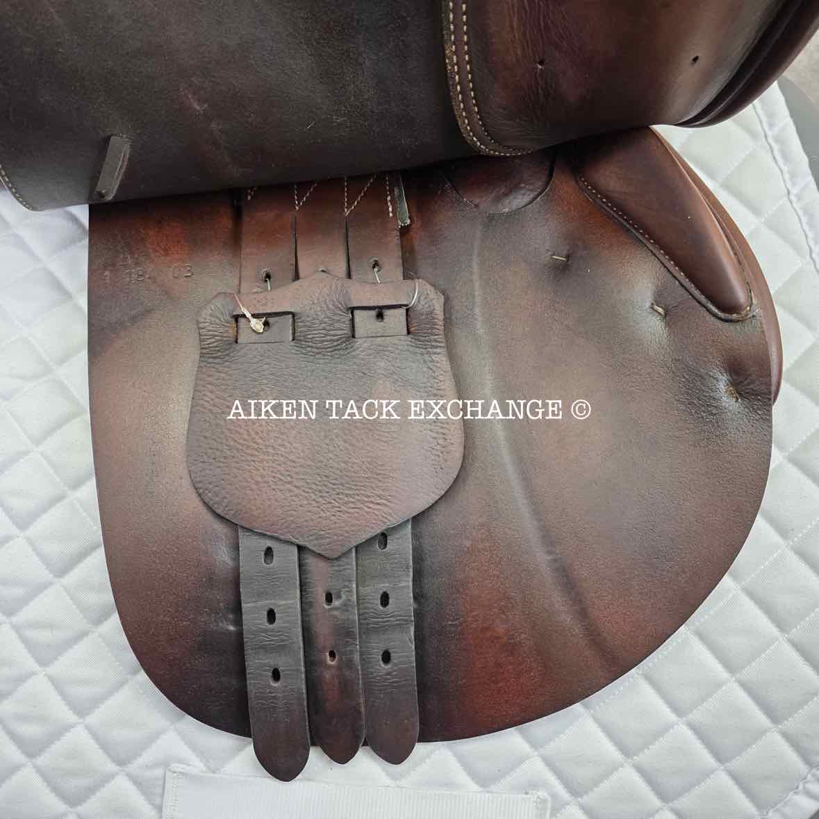 2003 Butet L-Seat (Semi Deep) Close Contact Jump Saddle, 17" Seat, 1 Flap, Medium Tree, Foam Panels