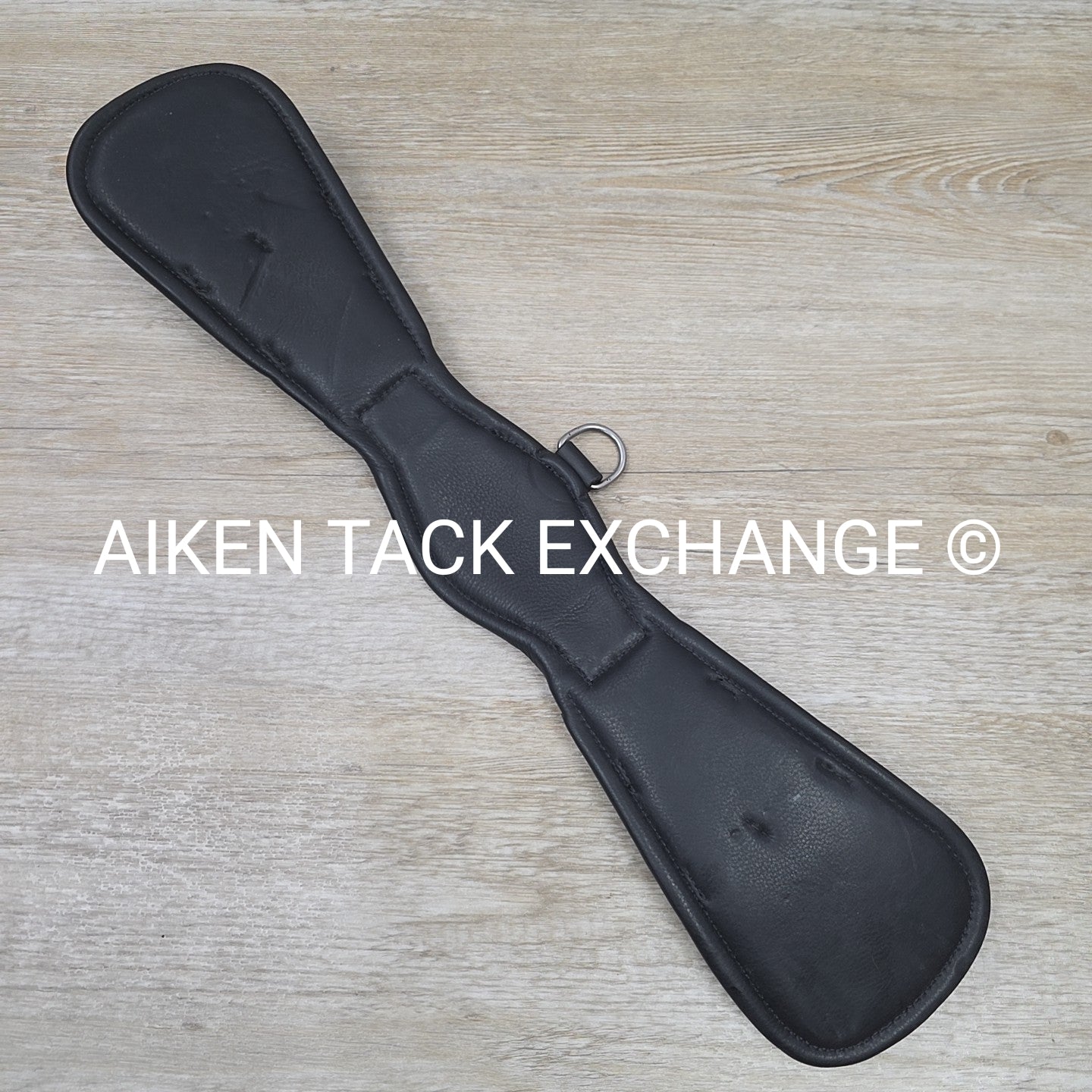 Padded Leather Contour Dressage Girth with Double End Elastic, Black, 18"