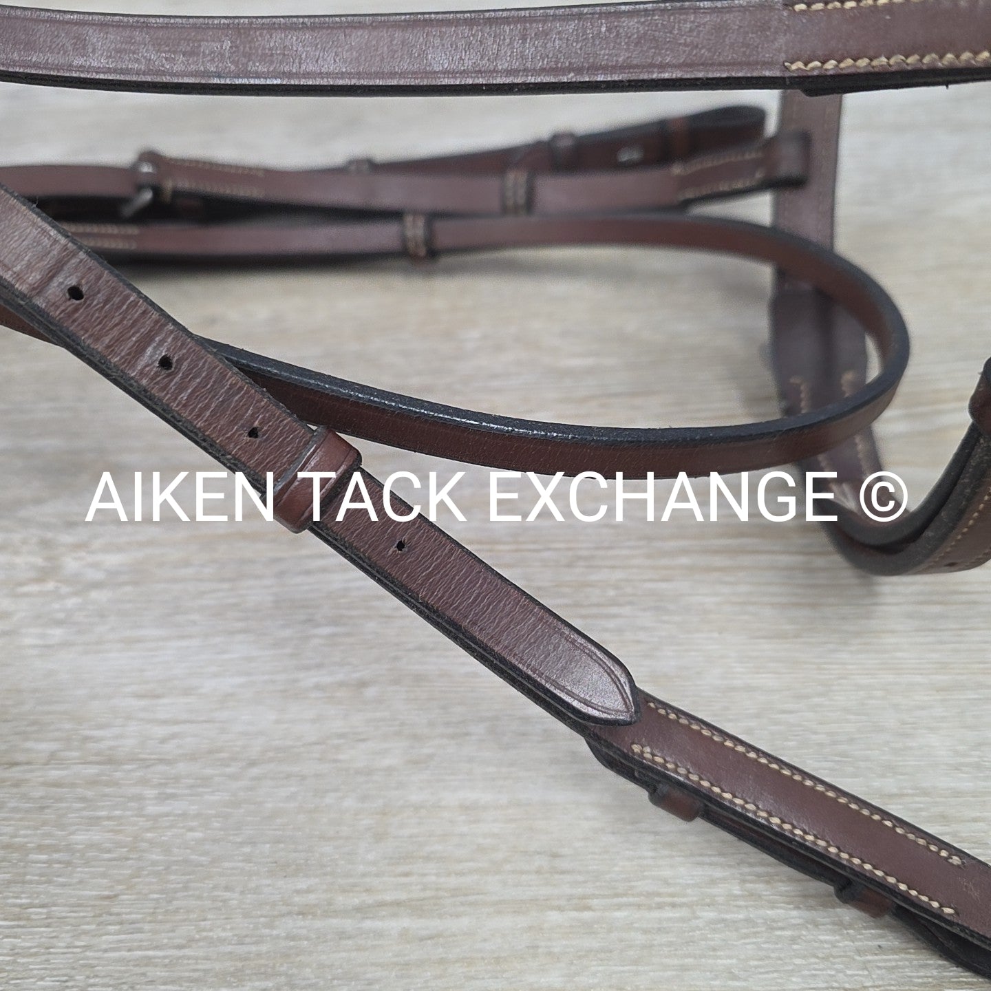 Plain Square Raised Bridle, No Reins, Brown, Size Full