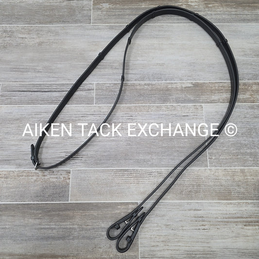 Passier Leather Reins with Hand Stops, Black, 56"