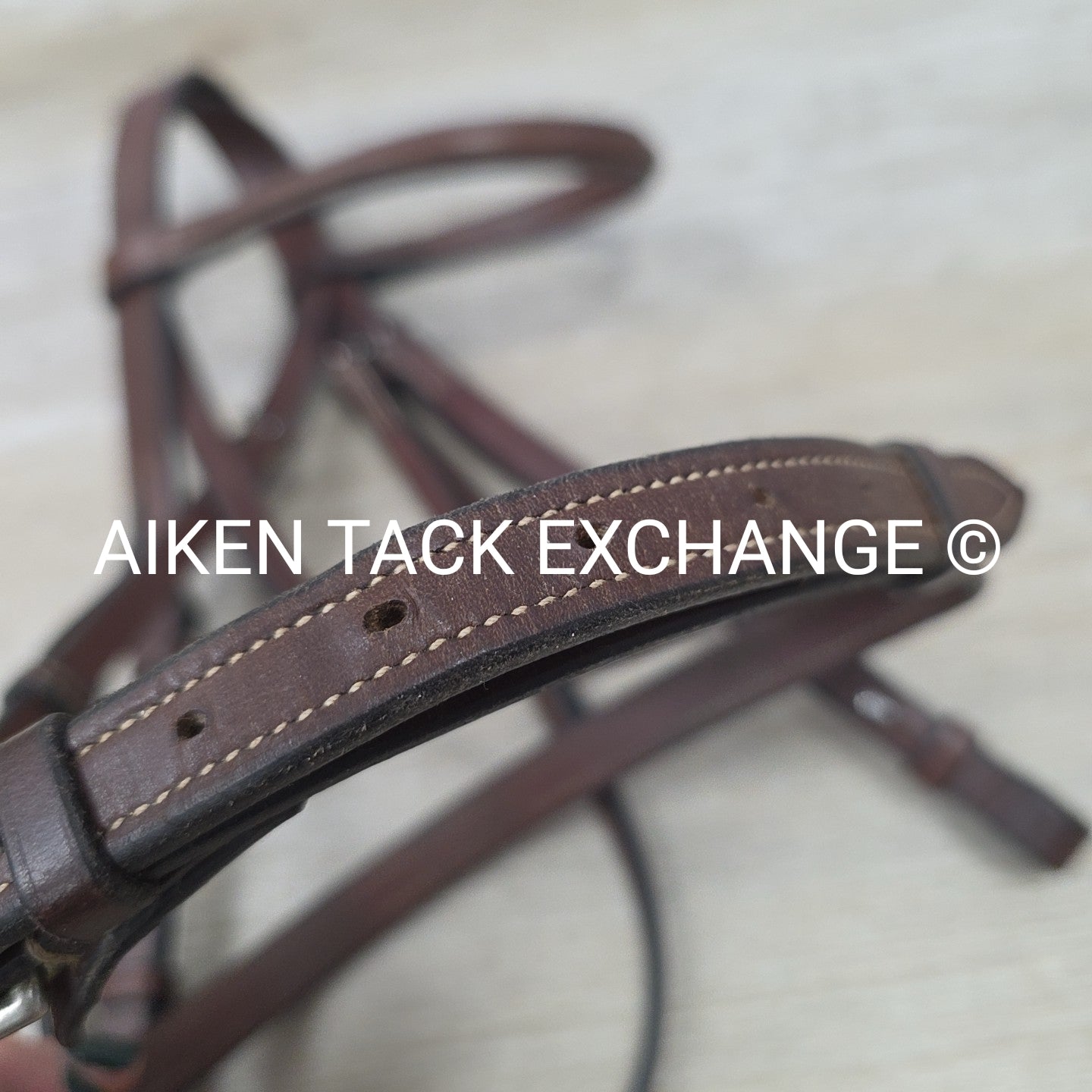 Plain Square Raised Bridle, No Reins, Brown, Size Full