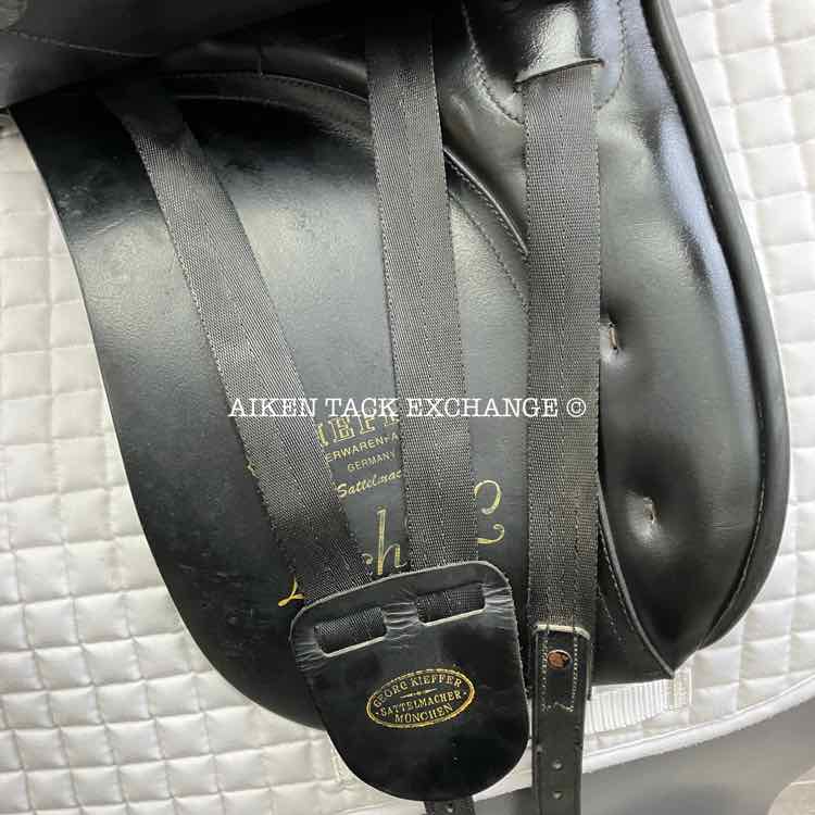 **SOLD** 2002 Kieffer Lech DL Dressage Saddle, 17" Seat, Medium Tree, Wool Flocked Panels