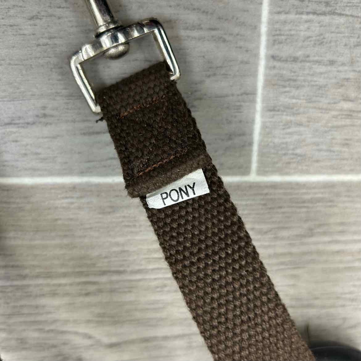 Cotton Web Side Reins with Rubber Donut, Brown, Size Pony, Brand New