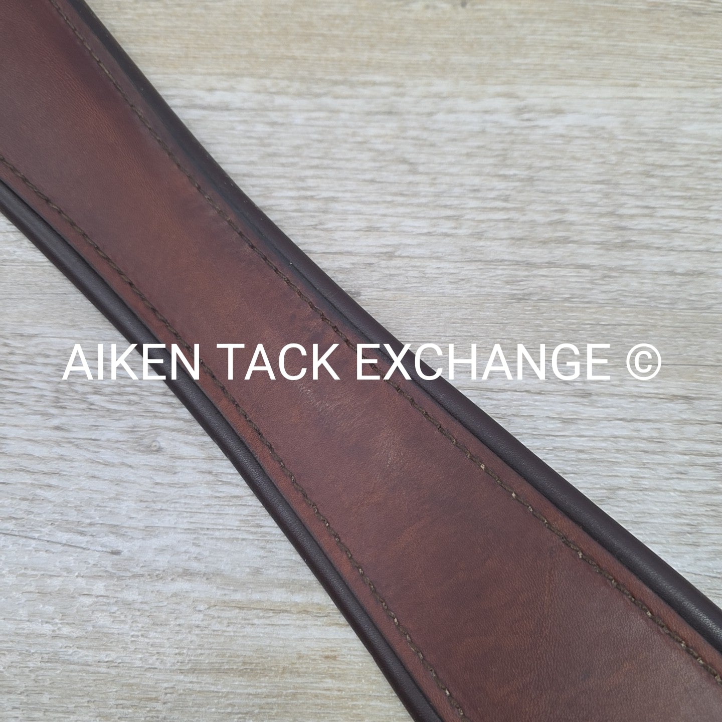 Fancy Stitched Leather Girth with Single Ends Elastic, Brown, 48"