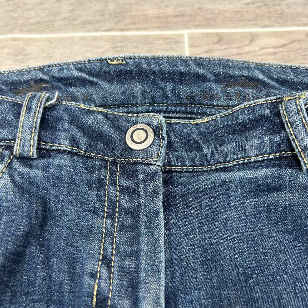 Schockemohle Lyra Silicone Grip Knee Patch Denim Breeches, Size 28 R