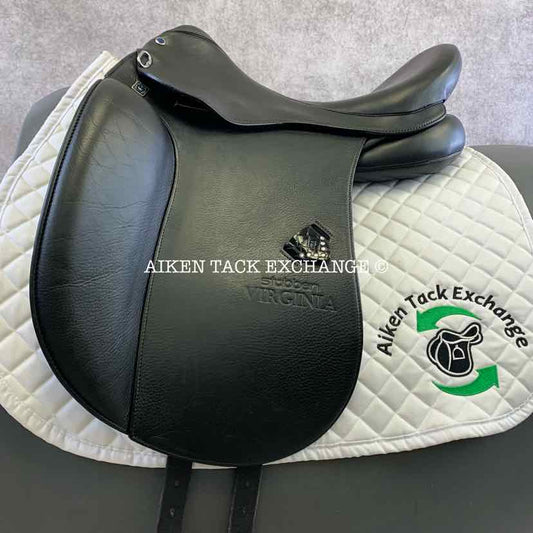 2018 Stubben Virginia Deluxe Dressage Saddle, 17.5" Seat, 29 cm Tree - Medium, Wool Flocked Panels