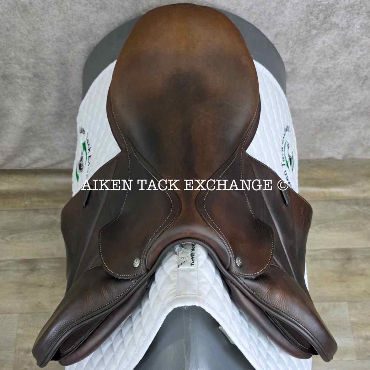 2019 Voltaire Blue Infinite Close Contact Jump Saddle, 17.5" Seat, 2A Flap, Medium Wide Tree, PRO Panels, Full Buffalo Leather