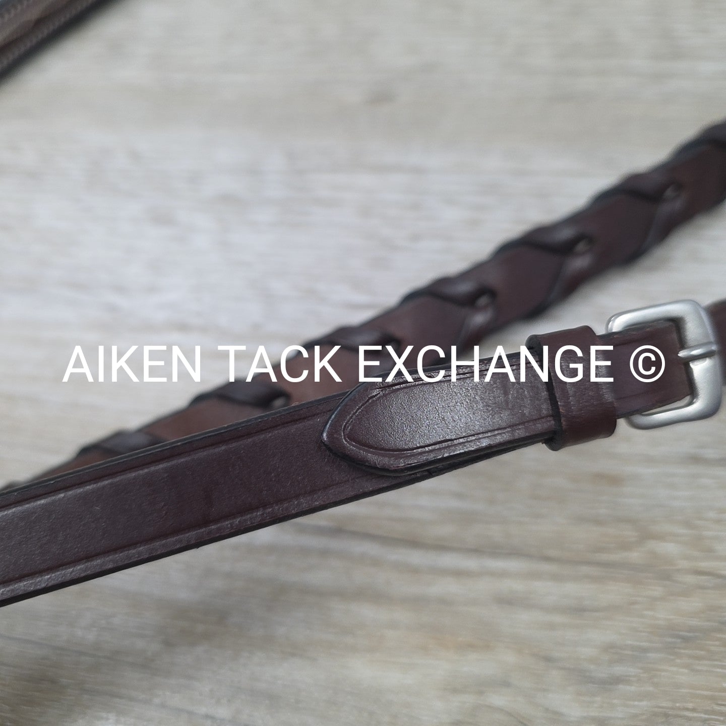 KL Select Red Barn Round Raised Fancy Stitch Laced Reins, Brown, Size Full