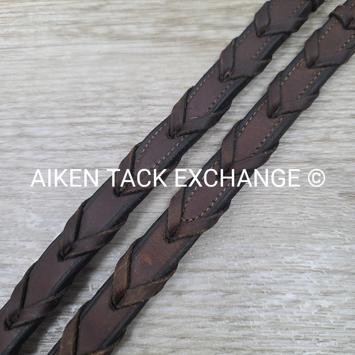 Beval Plain Raised Laced Reins, Brown, 57"