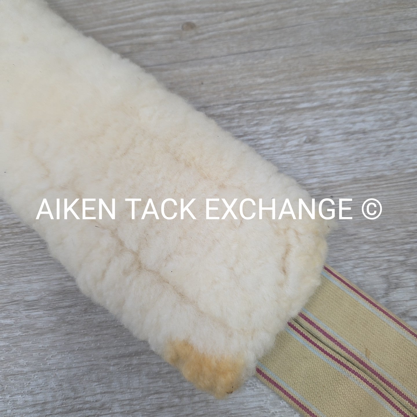 Edgewood Fancy Stitch Velcro Sheepskin Girth with Single End Elastic, Brown, 48"