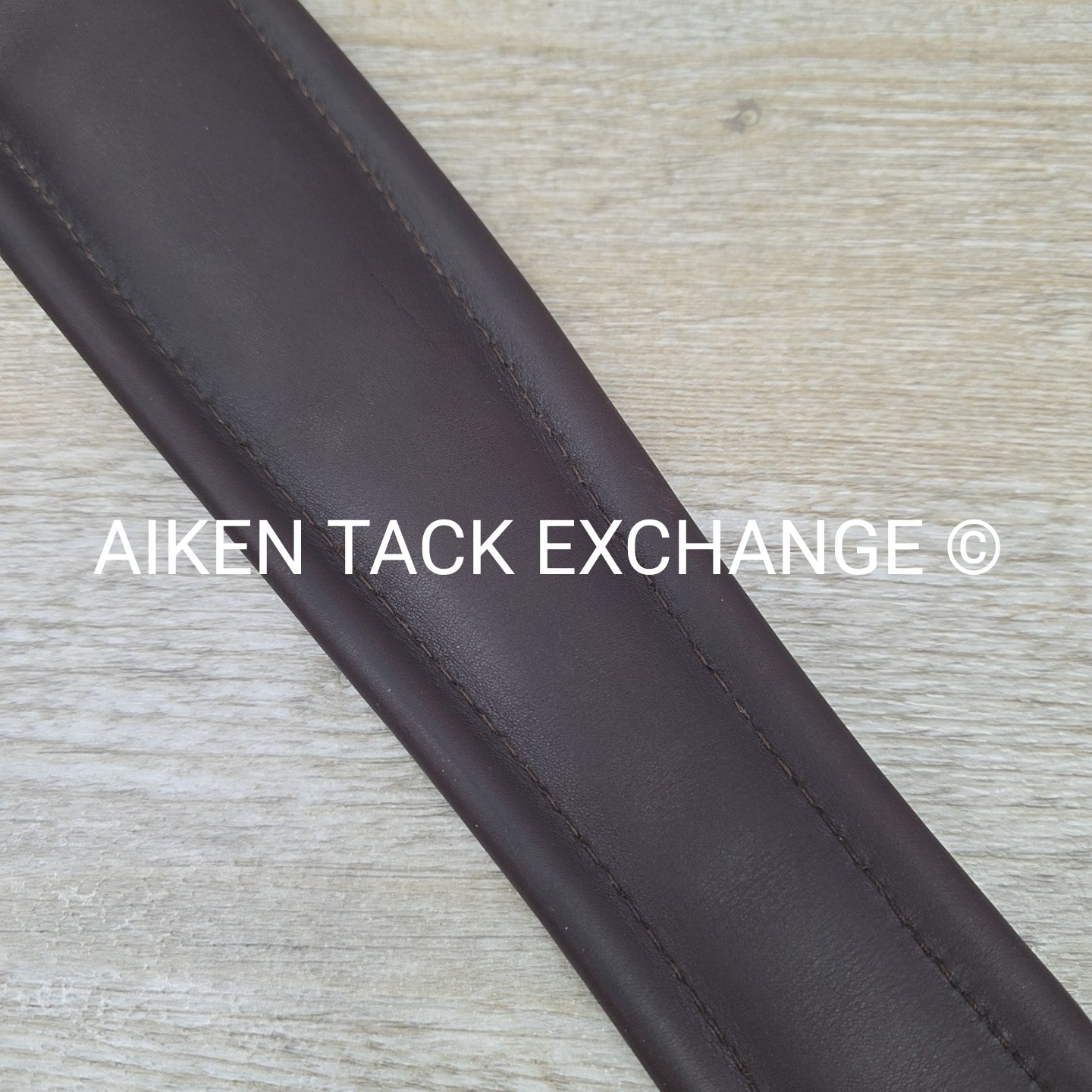 Fancy Stitched Leather Girth with Single Ends Elastic, Brown, 48"