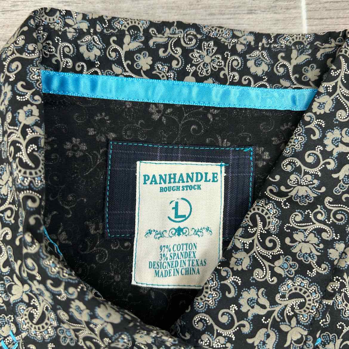 Rough Stock by Panhandle Long Sleeve Western Snap Top, Size Large