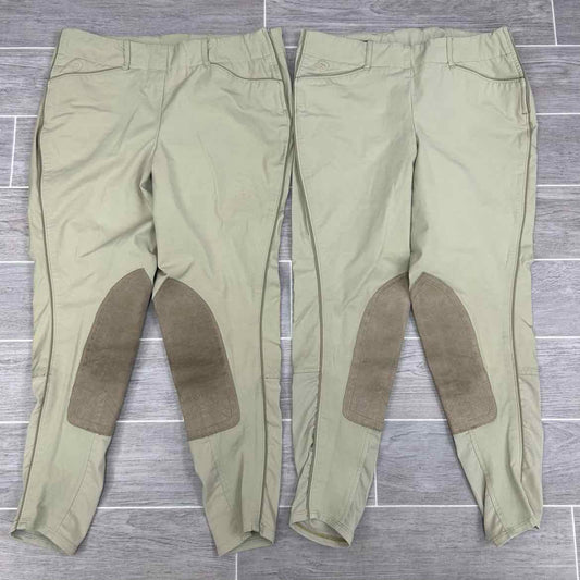 BARGAIN BUNDLE: Ariat All Circuit Knee Patch Side Zip Breeches, Size 26 R, 2 Pai