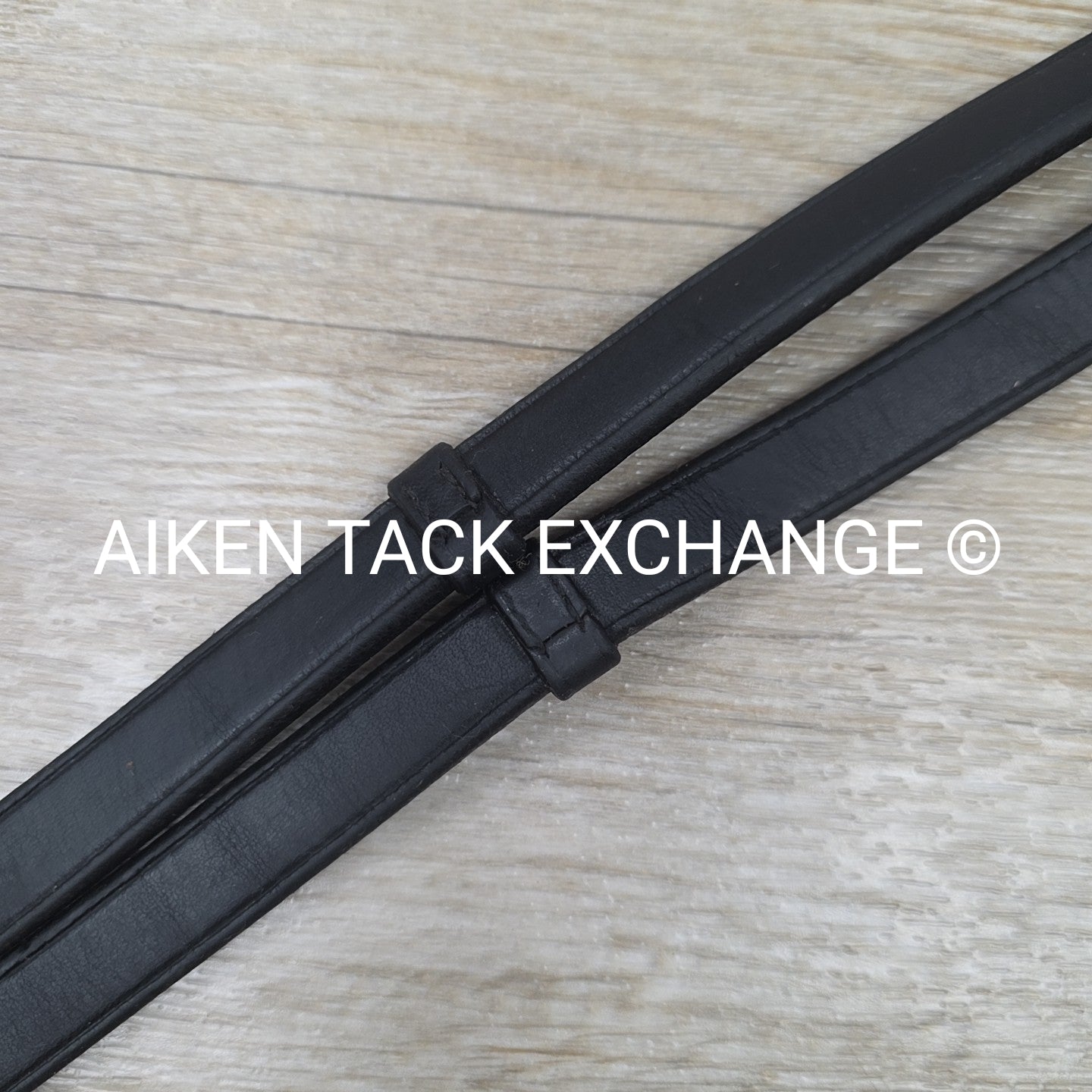 Leather Reins with Hand Stops, Black, 60"