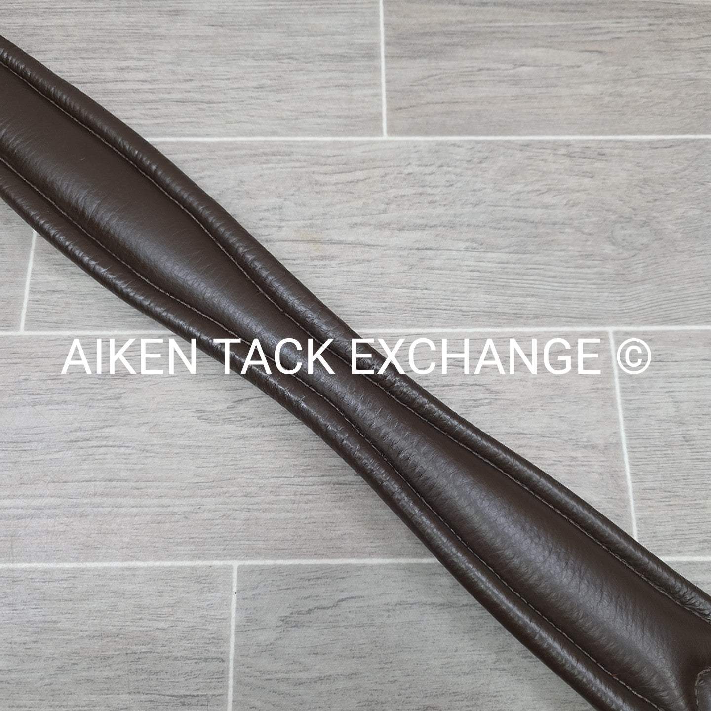 Stubben Leather Girth with Double End Elastic, Brown, 54"