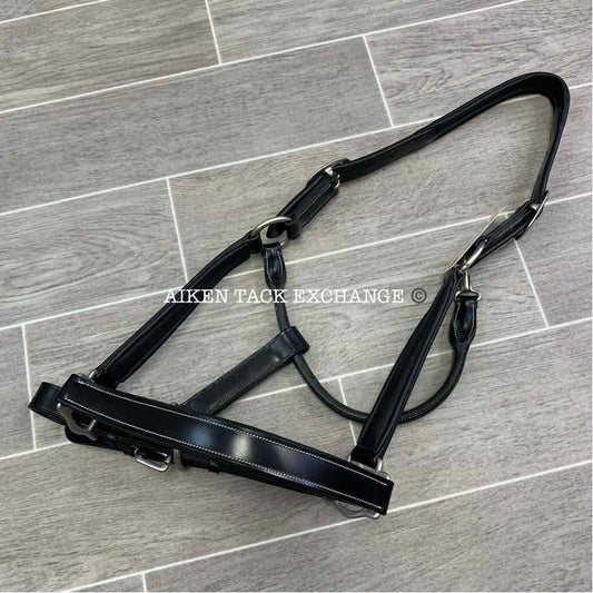 KL Select Red Barn Tina Leather Halter, Black, Size Full, Brand New