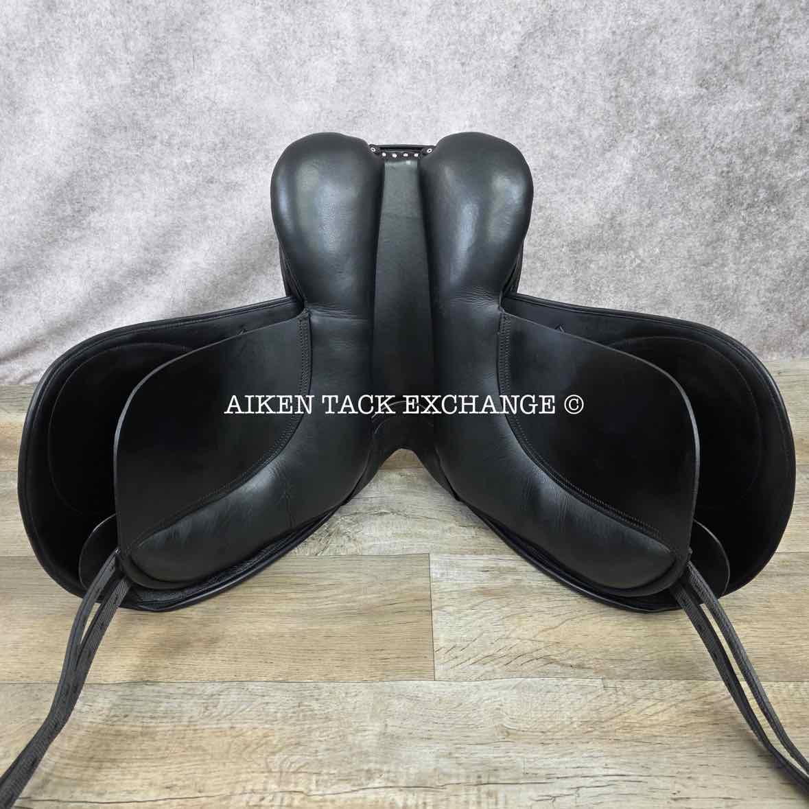 English Dressage Saddle, 17" Seat, Short Flap, Wide Tree, Wool Flocked Panels