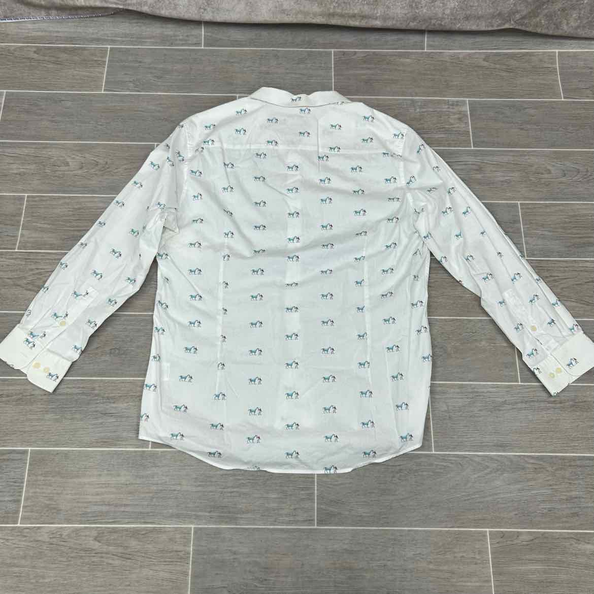 Bar III Long Sleeve Button Up Top, Size Large