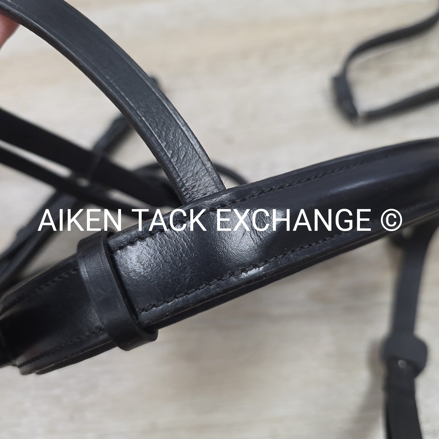 KL Select Black Oak Juniper Dressage Bridle with Reins, Black, Size Full