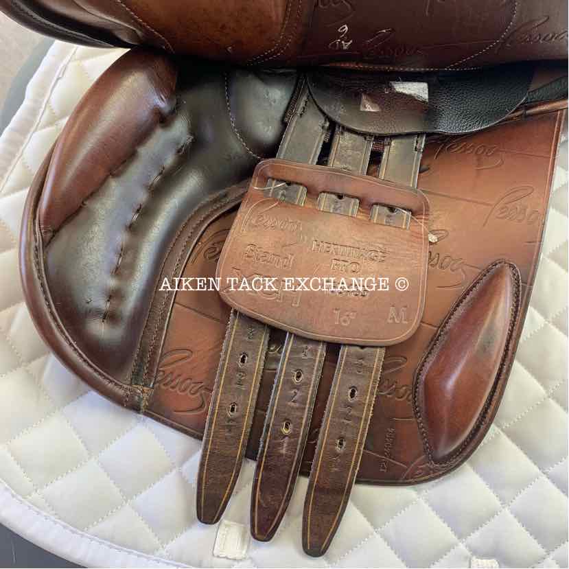 2012 Pessoa Heritage Pro XCH Close Contact Jump Saddle, 16" Seat, Adjustable Tree - XCH Changeable Gullet, AMS Wool Flocked Panels