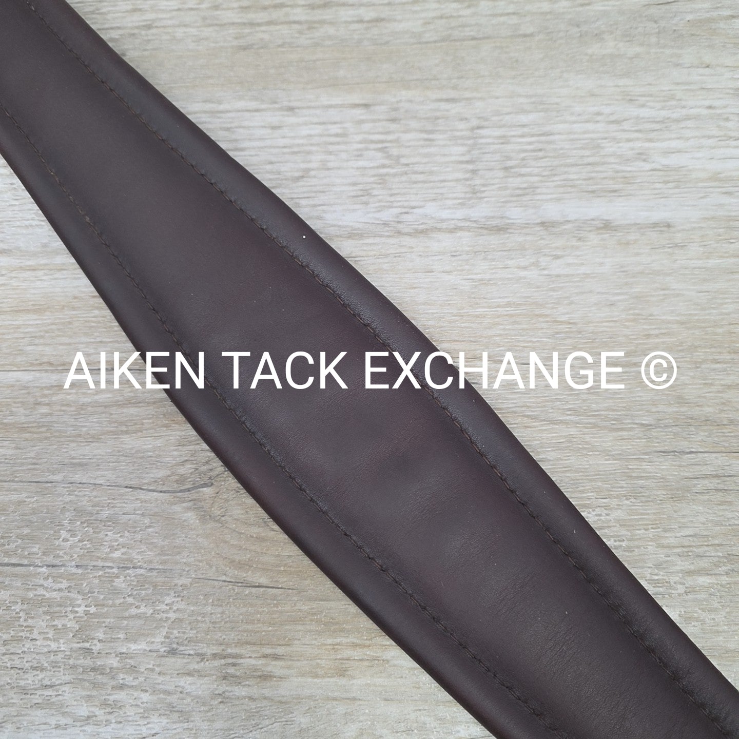 Fancy Stitched Leather Girth with Single Ends Elastic, Brown, 48"