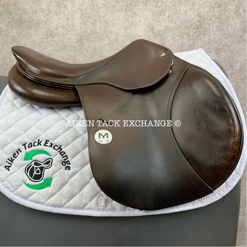 **SOLD** 2014 Meyer Act 1 Close Contact Jump Saddle, 17" Seat (Semi-Deep), Medium Tree, 4 Flap (Regular), Foam Panels