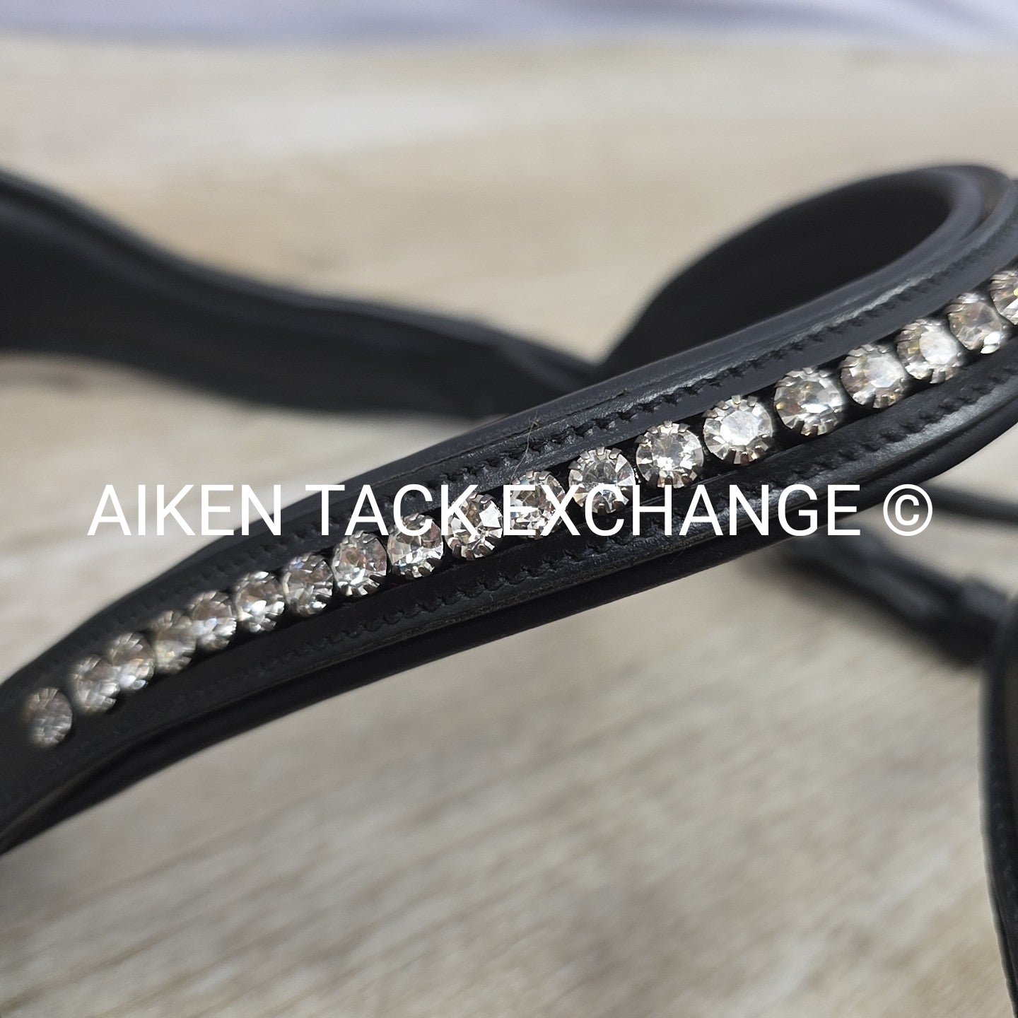 HDR Diamonte Dressage Bridle, Missing Throat Latch & Cheek Pieces, No Reins, Siz