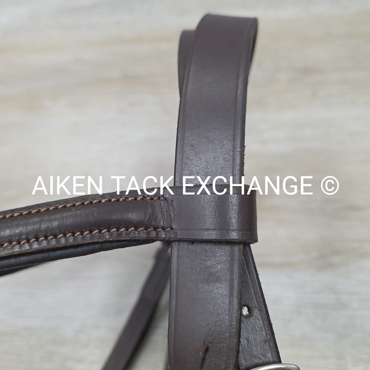 Plain Raised Weymouth Double Bridle with Curb Rein, Brown, Size Full