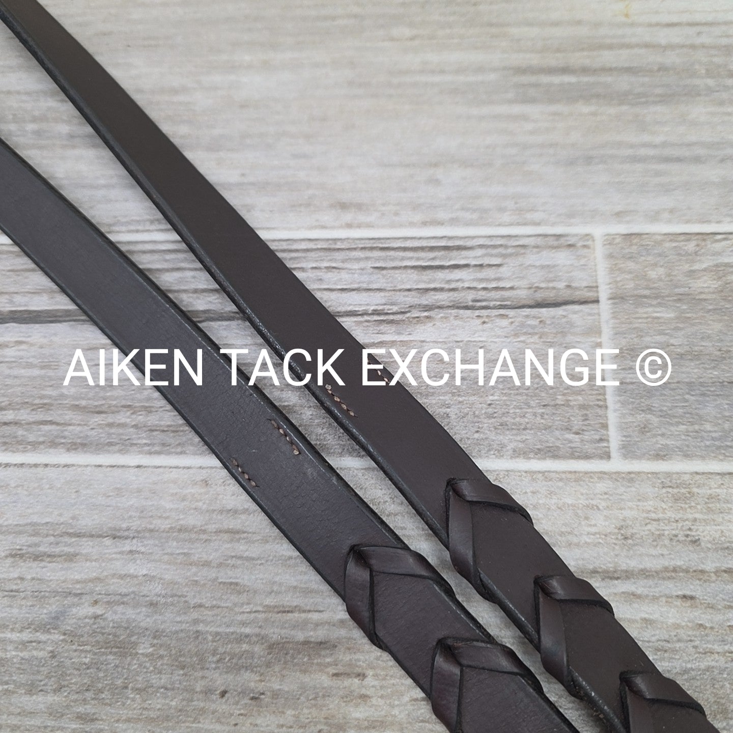Flat Laced Reins, Brown, 62"