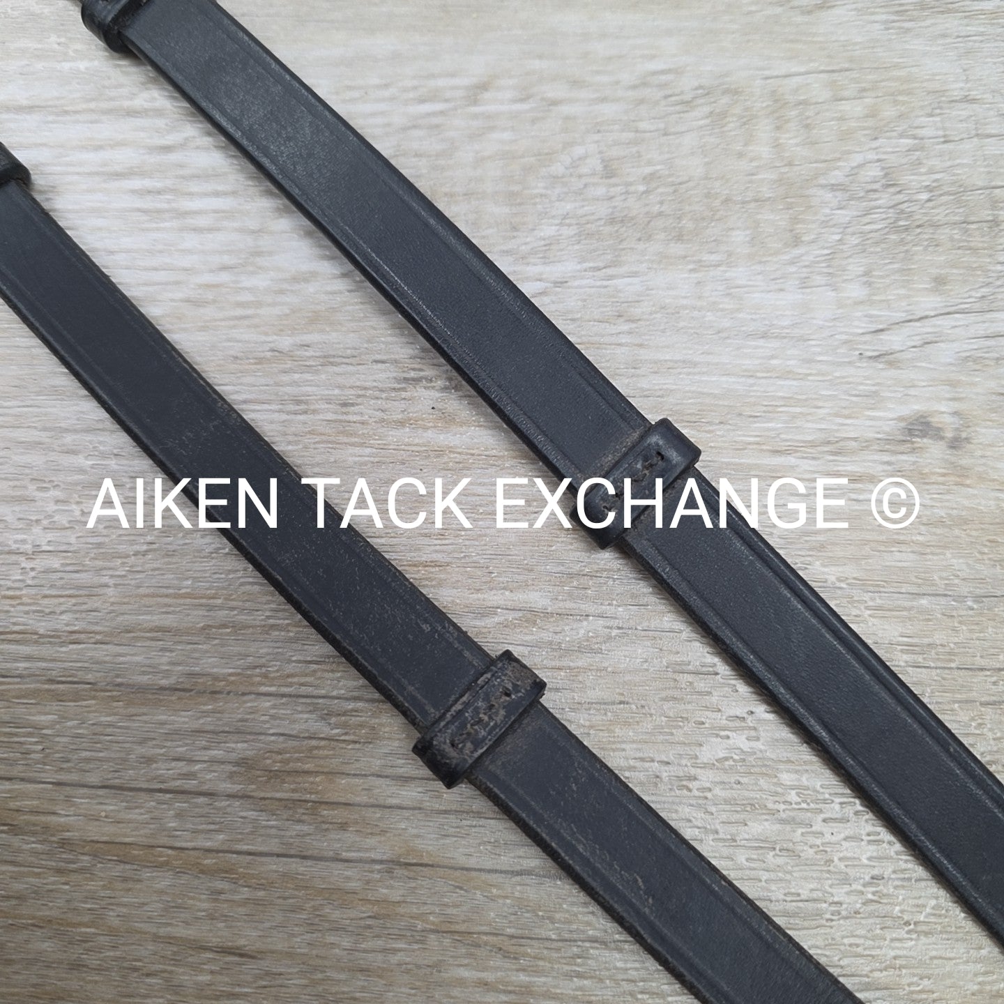 Leather Reins with Hand Stops, Black, Size Full